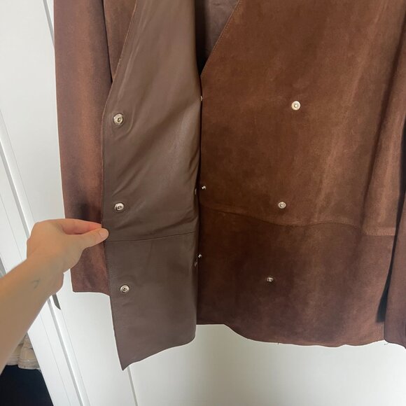 Toteme Brown suede double breasted jacket - Picture 4 of 7